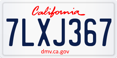 CA license plate 7LXJ367