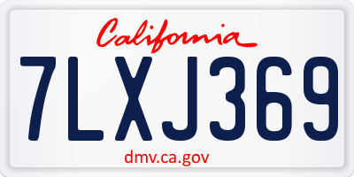 CA license plate 7LXJ369