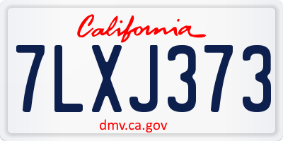 CA license plate 7LXJ373