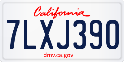 CA license plate 7LXJ390