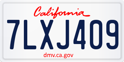 CA license plate 7LXJ409