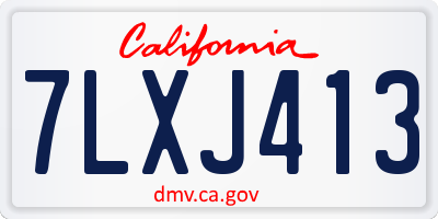 CA license plate 7LXJ413