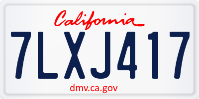CA license plate 7LXJ417