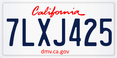 CA license plate 7LXJ425