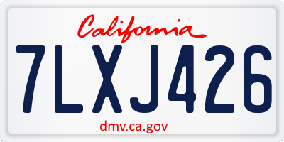 CA license plate 7LXJ426