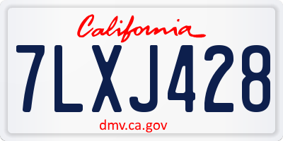 CA license plate 7LXJ428