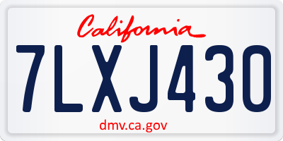 CA license plate 7LXJ430