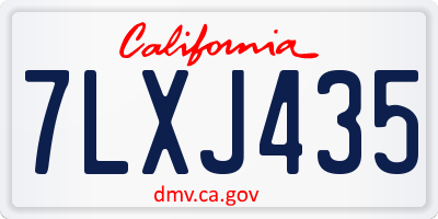 CA license plate 7LXJ435