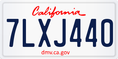 CA license plate 7LXJ440