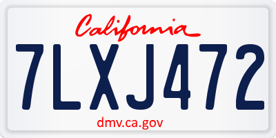CA license plate 7LXJ472