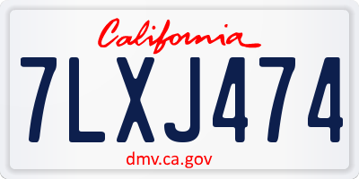 CA license plate 7LXJ474