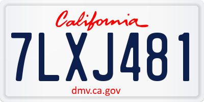 CA license plate 7LXJ481