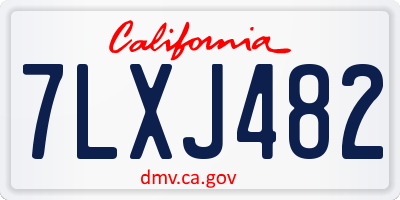 CA license plate 7LXJ482