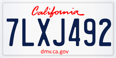 CA license plate 7LXJ492