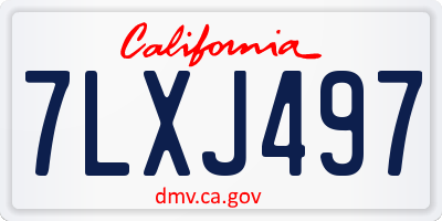 CA license plate 7LXJ497