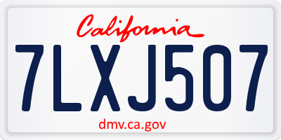 CA license plate 7LXJ507