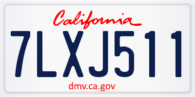 CA license plate 7LXJ511