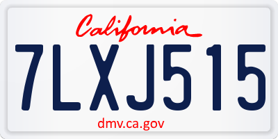 CA license plate 7LXJ515