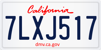 CA license plate 7LXJ517