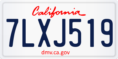CA license plate 7LXJ519