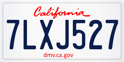 CA license plate 7LXJ527