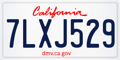 CA license plate 7LXJ529
