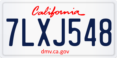 CA license plate 7LXJ548