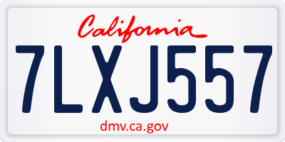 CA license plate 7LXJ557