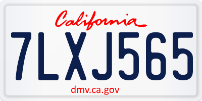 CA license plate 7LXJ565