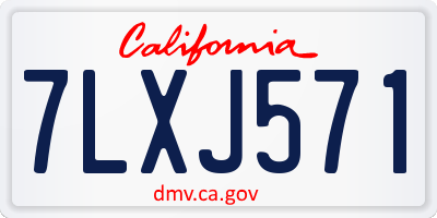 CA license plate 7LXJ571