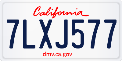 CA license plate 7LXJ577