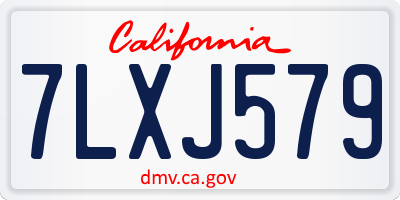 CA license plate 7LXJ579