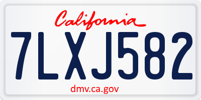 CA license plate 7LXJ582