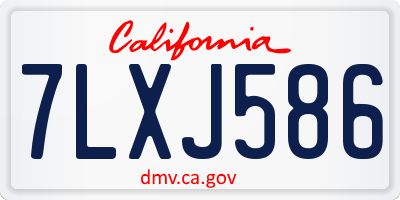 CA license plate 7LXJ586