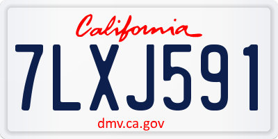 CA license plate 7LXJ591