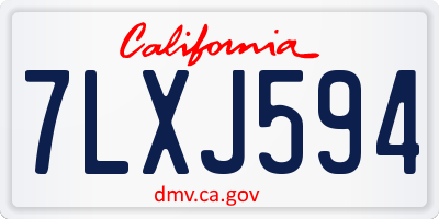 CA license plate 7LXJ594