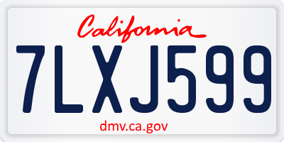 CA license plate 7LXJ599