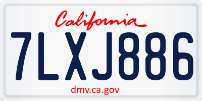 CA license plate 7LXJ886