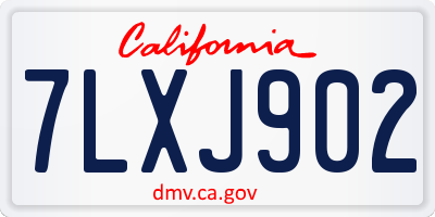CA license plate 7LXJ902