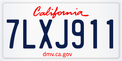 CA license plate 7LXJ911