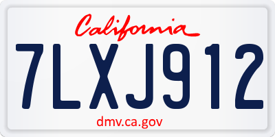 CA license plate 7LXJ912
