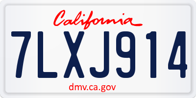 CA license plate 7LXJ914