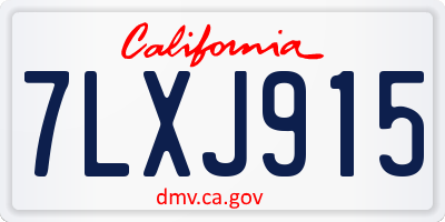 CA license plate 7LXJ915