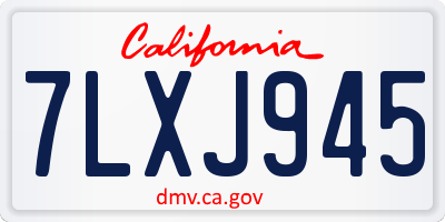 CA license plate 7LXJ945