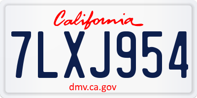 CA license plate 7LXJ954