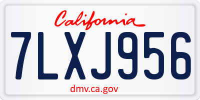 CA license plate 7LXJ956
