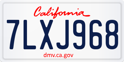 CA license plate 7LXJ968