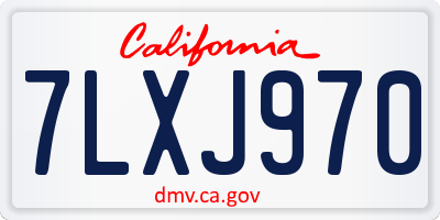 CA license plate 7LXJ970