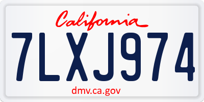 CA license plate 7LXJ974