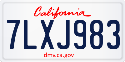 CA license plate 7LXJ983